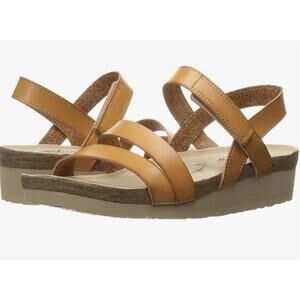 Skechers Troos Simply Effortless Wedge Sandals 8 Womens Tan Brown Comfort Travel